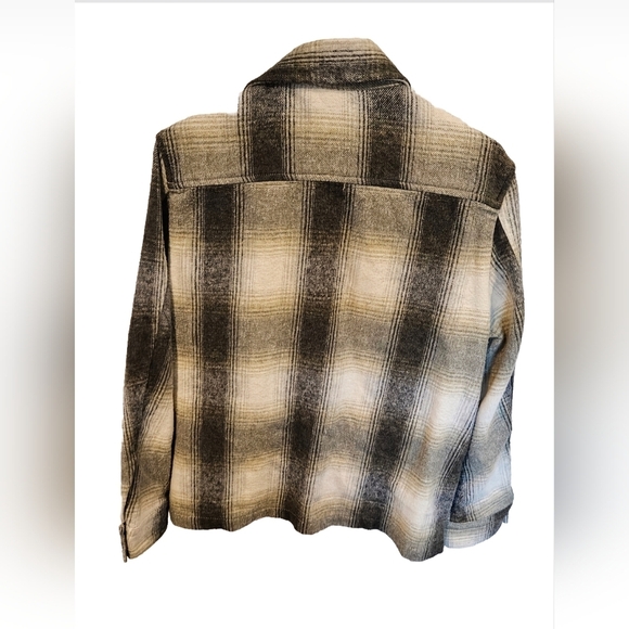 Zara flannel shirt jacket size S, oversized look w/interior pockets tartan plaid - Picture 5 of 11